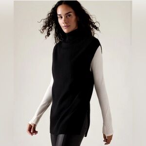 Athleta Alpine Tabard Wool Cashmere Sleeveless Mock Neck Sweater Vest